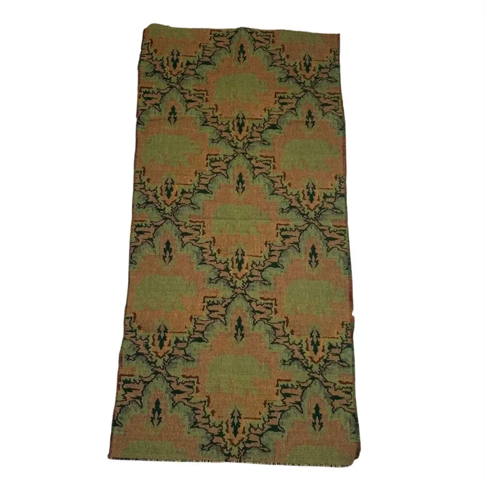Vintage Rustic Lodge Geometric Pattern Bear Style Tapestry Fabric Panel 40.75x20